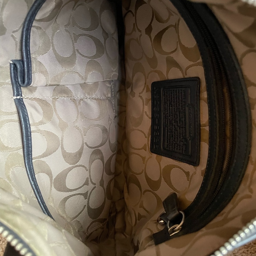 Black leather coach purse